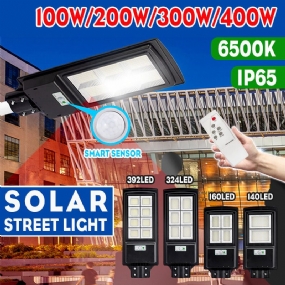 140/160/324/392led 100/200/300/400w Led Solárny Panel Pouličné Osvetlenie Pir Nástenné Svietidlo So Senzorom Pohybu + Vzdialený Domov