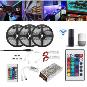 15m 2835 Rgb Flexibilné Ip65 Smart Wifi Control App Súprava Led Pásikov Spolupracujte S Alexa Ac110-240v Vianočné Ozdoby Výpredaj Osvetlenie