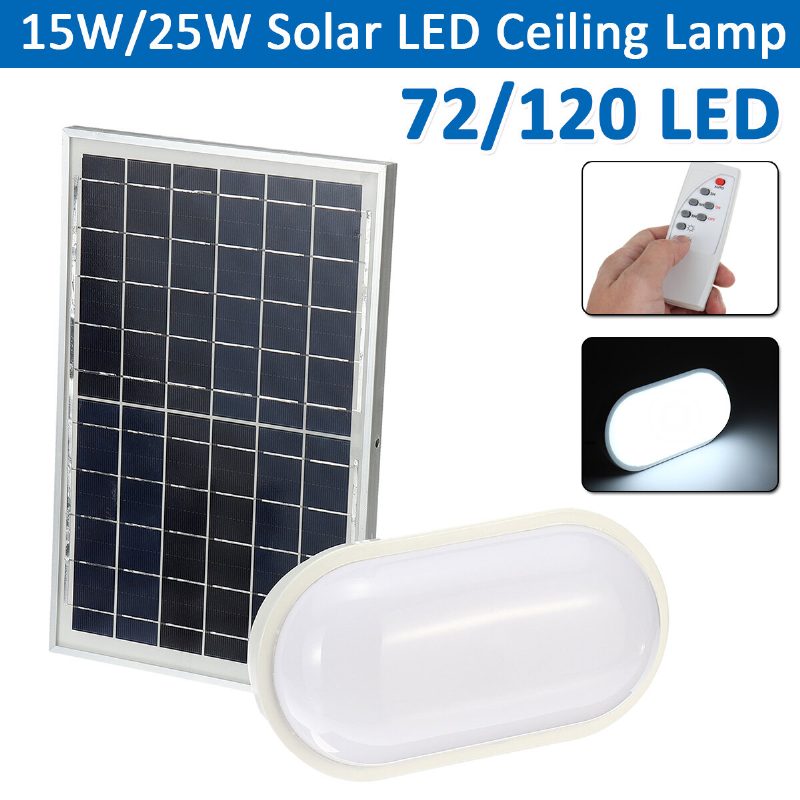 15w/25w Solárne Led Stropné Svietidlo S Efektom Mäkkého Svetla Oválna Žiarovka Vodotesná Garáž 2