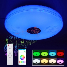 16" 100w Led Rgb Hudobná Stropná Lampa Bluetooth App + Diaľkové Ovládanie V Spálni 85v-265v