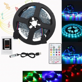 1m/2m/3m/4m/5m Bluetooth App 3528smd Rgb Usb Led Páskové Svetlo Vnútorná Pásková Lampa + Diaľkové Ovládanie