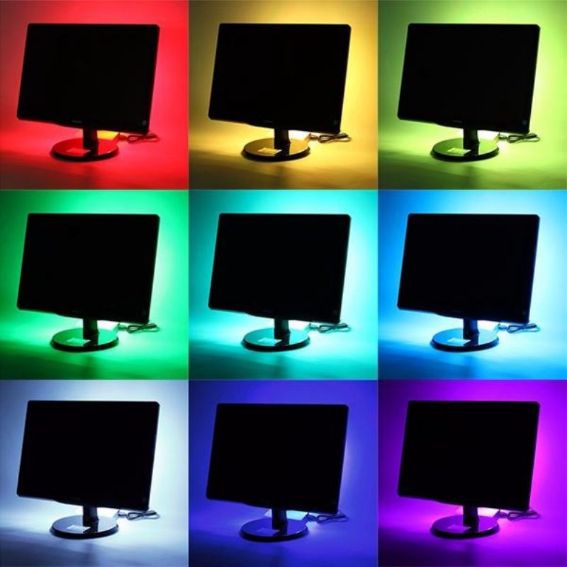 1m 2m 3m 4m Vodotesný 5050 Rgb Led Pásik S Podsvietením Tv Podsvietenia + Diaľkové Ovládanie S 24 Kľúčmi