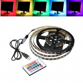 1m 2m 3m 4m Vodotesný 5050 Rgb Led Pásik S Podsvietením Tv Podsvietenia + Diaľkové Ovládanie S 24 Kľúčmi