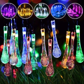 20m 200 Led Solárna Kvapka Vody Fairy String Light Garden Party Vianočná Dekorácia