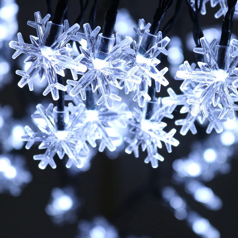23 Stôp 50 Led Solárne Reťazové Svetlá Snehová Lampa Domáca Vianočná Výzdoba Xmas Party