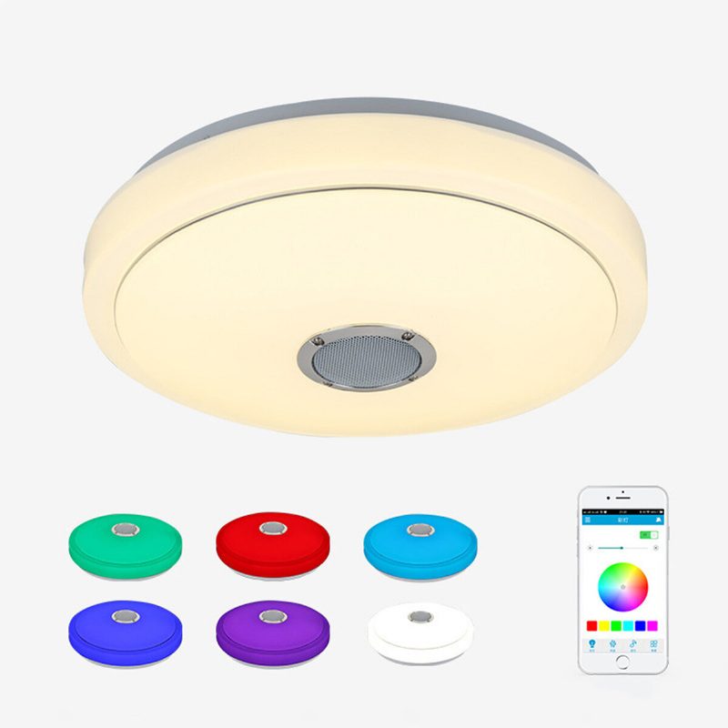 24/36/60w Inteligentné Stropné Led Svietidlo Rgb Bluetooth App Hudobný Reproduktor Stmievateľný 110-220v