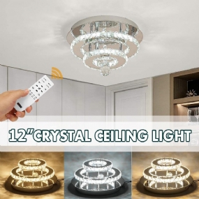 24w/48w Krištáľový Luster S Plynulou Stmievacou Led Diódou S Okrúhlym Stropným Svietidlom S Diaľkovým Ovládaním Dekor Ac100-240v