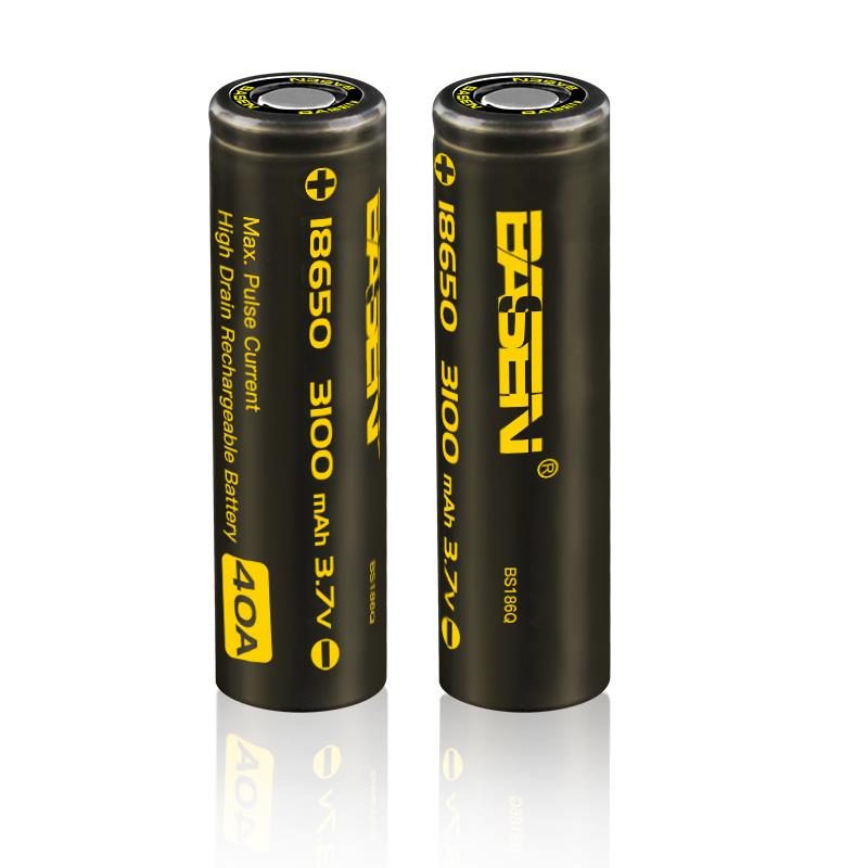 2ks Basen Bs186q 18650 3100mah 3.7v 40a Plochá Nabíjateľná Lítium-iónová Batéria S Vysokým Odberom