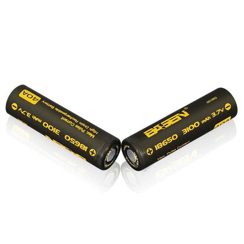 2ks Basen Bs186q 18650 3100mah 3.7v 40a Plochá Nabíjateľná Lítium-iónová Batéria S Vysokým Odberom