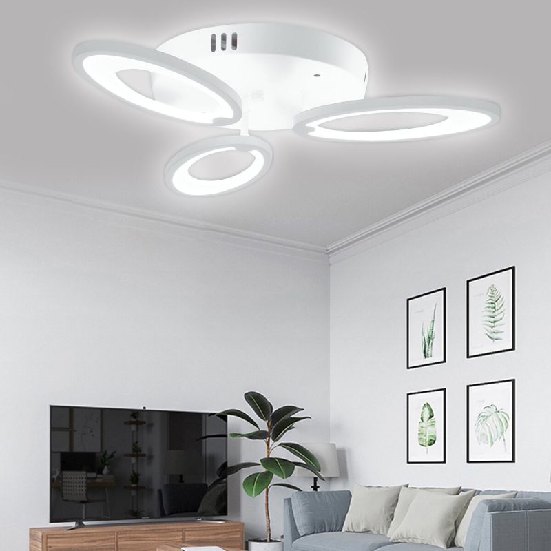 3-hlavové Moderné Led Stropné Akrylové Domáce Svietidlá Lusterové Svietidlo + Diaľkové 3200-6500k