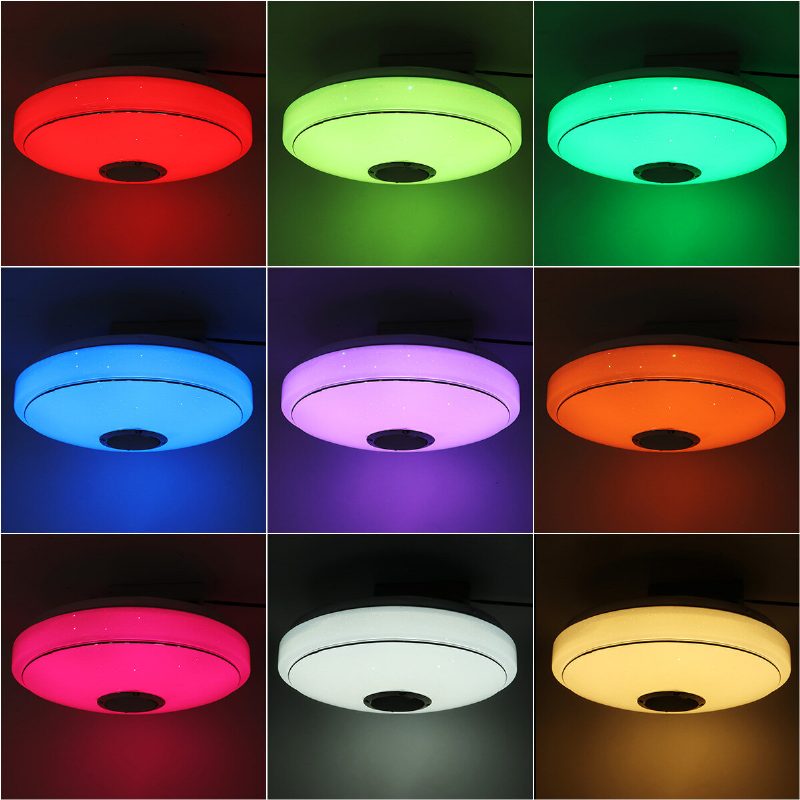 30 cm 36w Rgbw Led Stropná Lampa S Diaľkovým Ovládaním Bluetooth Reproduktor S Nočnej Lampy Do Spálne Dekoratívne Na Domácu Párty 220v