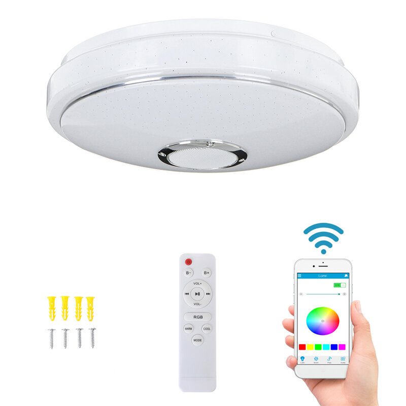 30 cm 36w Rgbw Led Stropná Lampa S Diaľkovým Ovládaním Bluetooth Reproduktor S Nočnej Lampy Do Spálne Dekoratívne Na Domácu Párty 220v