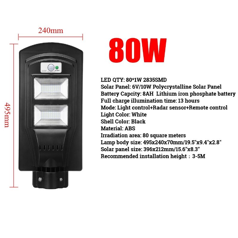 3000w Led Solárne Pouličné Svetlo Flood Light Motion Sensor Remote Outdoor Garden