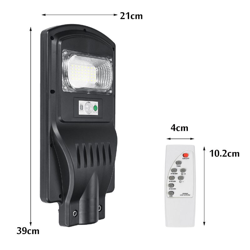 30w Led Solárne Svetlo Pir Indukčné Vonkajšie Pouličné Nástenné Svietidlo + Diaľkové Ovládanie