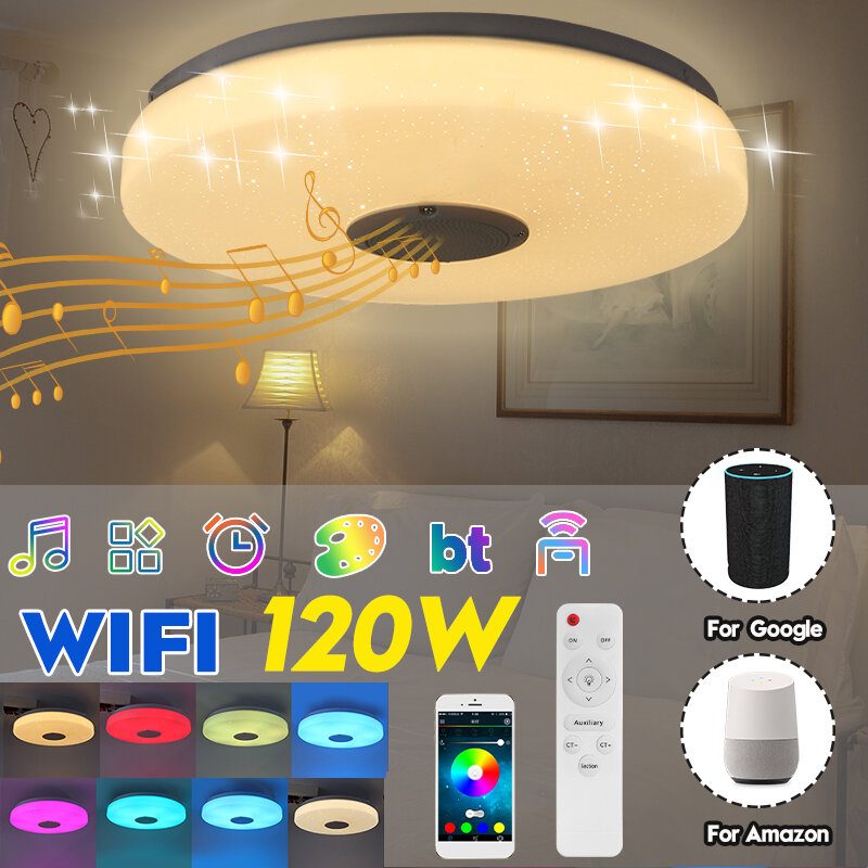 33 cm Led Stropné Svetlá Farebné Downlight Lamp Smart Control Bluetooth Wifi App Domov