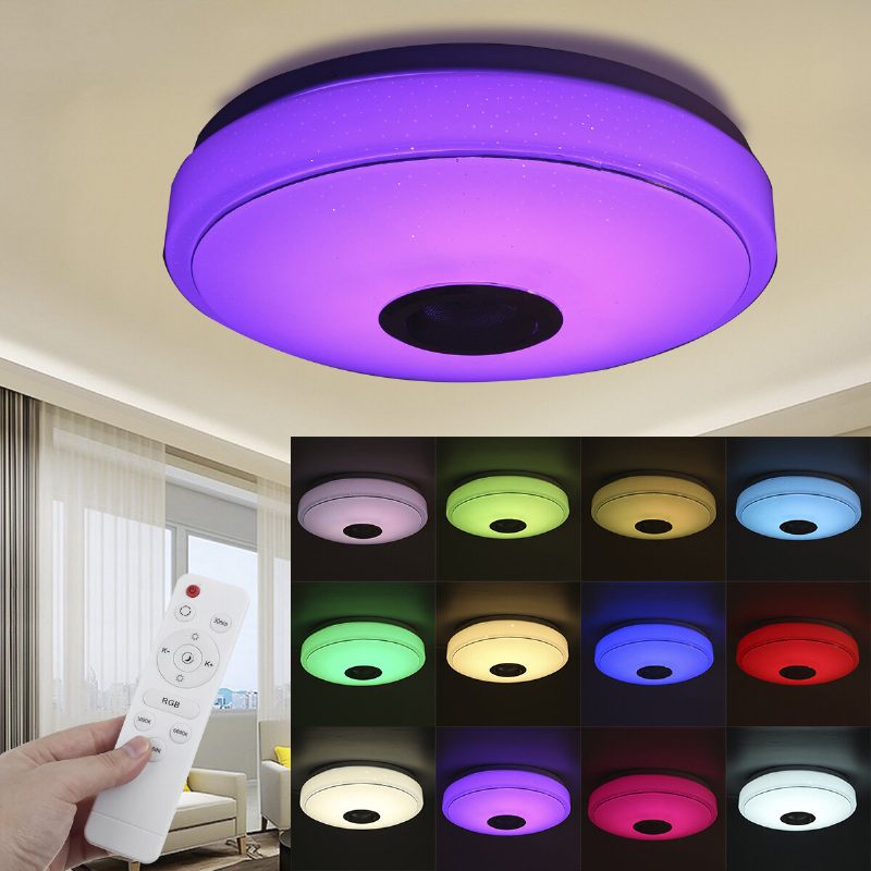 33cm 100w Bluetooth Wifi Led Stropné Svetlo Rgb Hudobný Reproduktor Stmievateľná Lampa App Diaľkové Ovládanie 110-245v