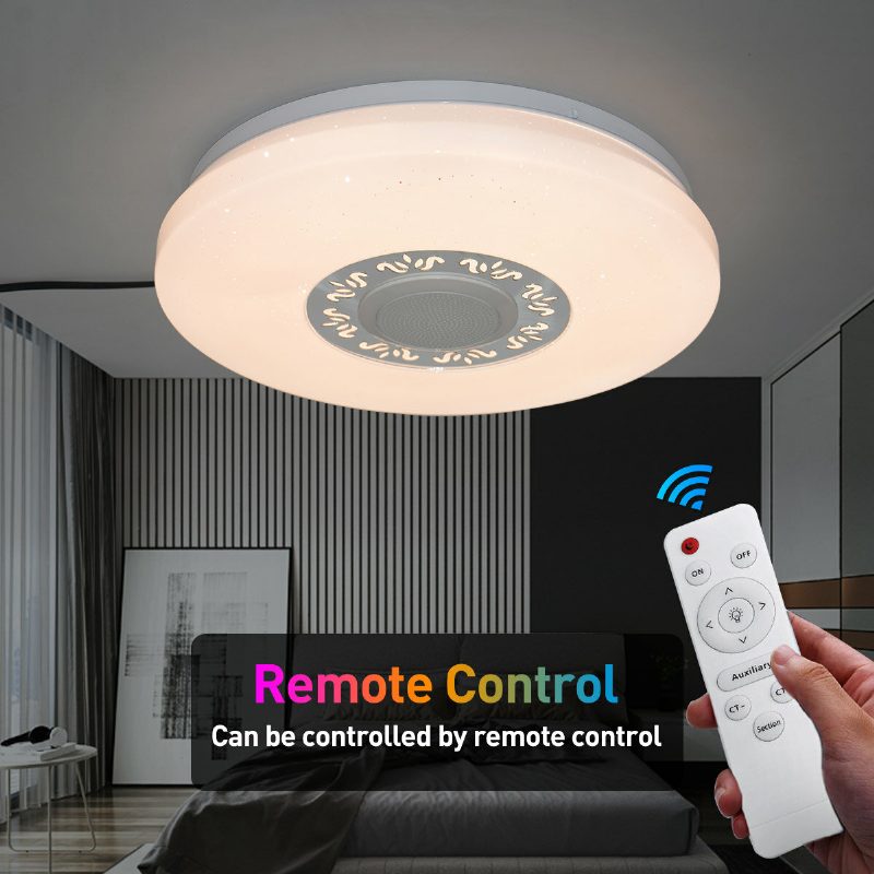 34cm Rgb Led Hudobné Stropné Svietidlá Osvetlenie Domácnosti App Bluetooth Svetlo Spálňové Inteligentné Svietidlo + Diaľkové Ovládanie