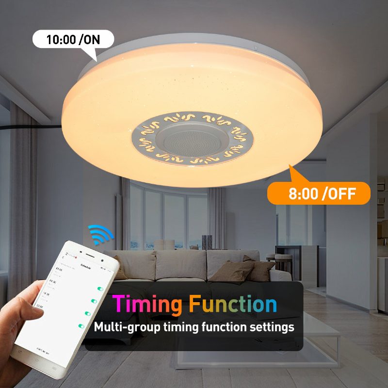 34cm Rgb Led Hudobné Stropné Svietidlá Osvetlenie Domácnosti App Bluetooth Svetlo Spálňové Inteligentné Svietidlo + Diaľkové Ovládanie