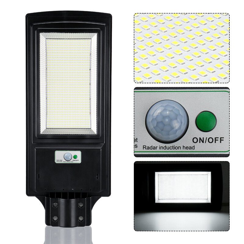 3500w 462/936 Led Solárne Pouličné Svetlo Pir Snímač Pohybu Vonkajšie Nástenné Svietidlo + Diaľkové