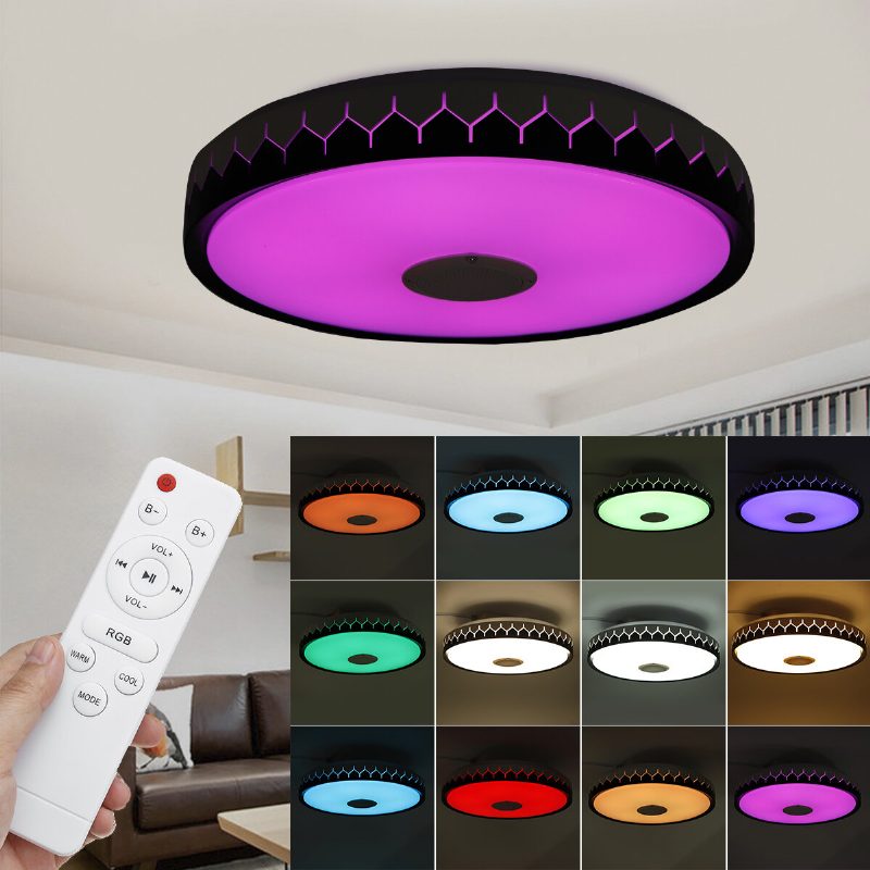 36/60 W 110/220 V Bluetooth Wifi Led Smart Stropné Svetlo 256 Rgb Hudobný Reproduktor Stmievateľná Lampa App Remote