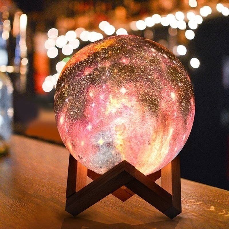 3d Magická Lunárna Mesačná Lampa Usb Led Nočné Svetlo Dotykový Senzor Galaxy Sky Moonlight