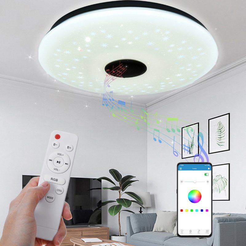 40 cm 36 W As102 Led Rgb Hudobná Stropná Lampa App + Diaľkové Ovládanie Práca S Google Home Alexa 220v/85-265v