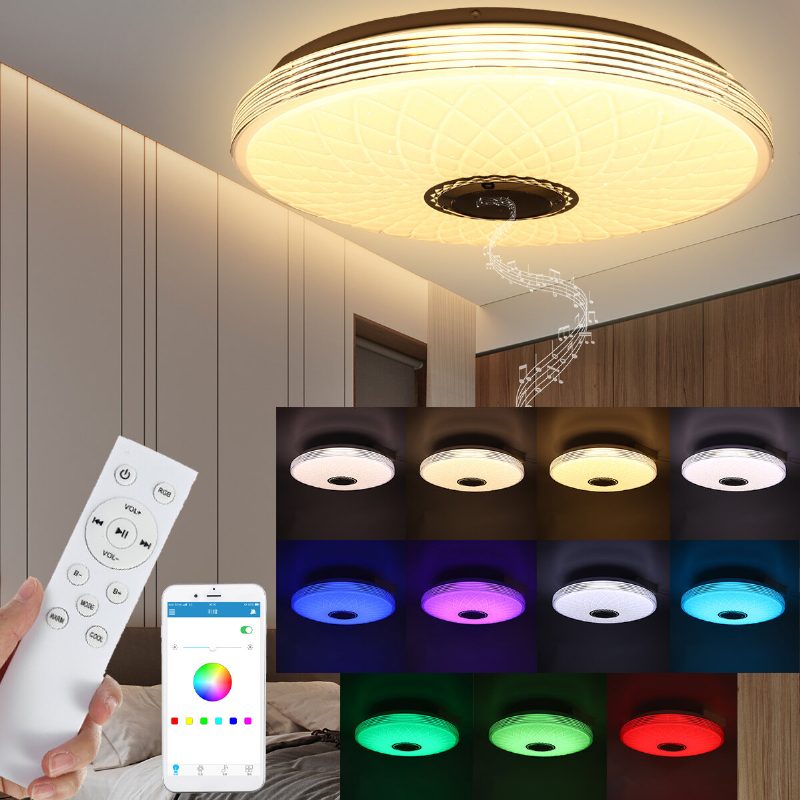 40 cm 85-265 V Bluetooth Led Stropné Svietidlo 256 Rgb Hudobný Reproduktor Stmievateľná Lampa 2.4 Ghz Diaľkové