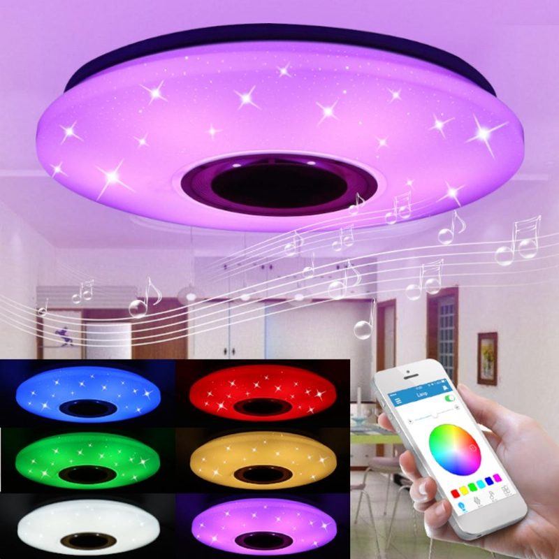 48w 102 Led Rgbw Stropná Lampa Starlight Hudobné Svetlo Bluetooth Salón Spálňa Ovládanie App Ac85-265v