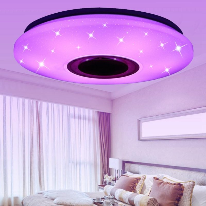 48w 102 Led Rgbw Stropná Lampa Starlight Hudobné Svetlo Bluetooth Salón Spálňa Ovládanie App Ac85-265v