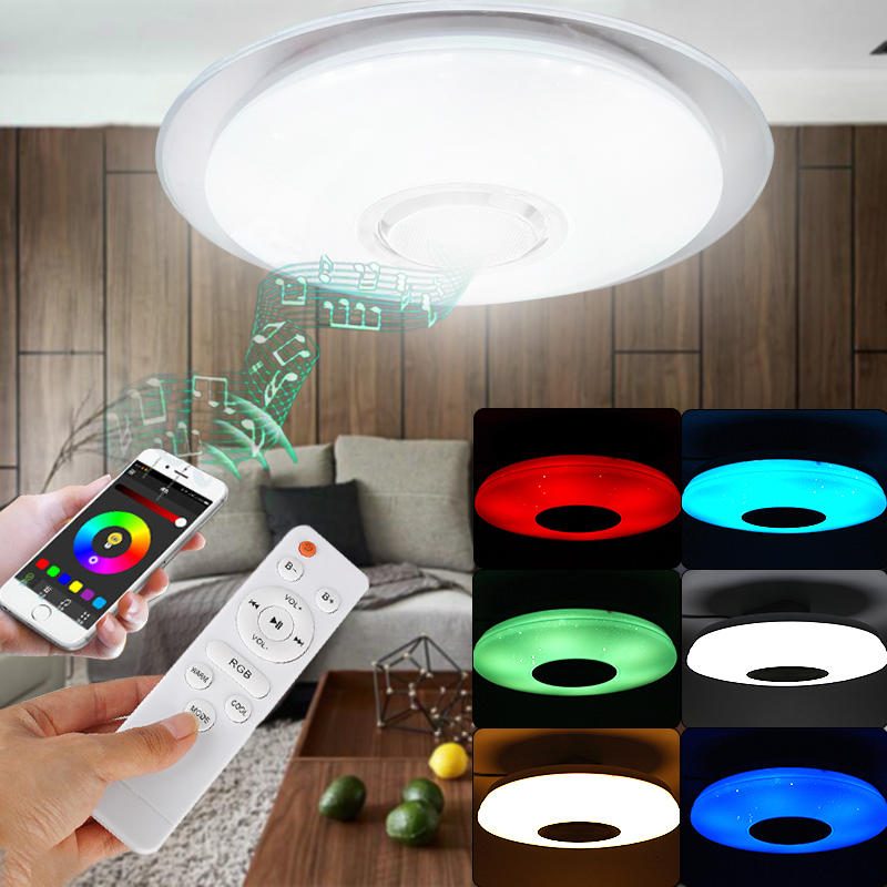 48w 108led Stmievateľné Rgb Stropné Svetlo Zapustená Montáž Bluetooth Music Speaker Ovládanie App