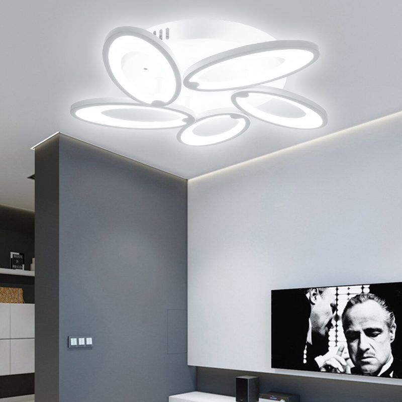 5 Hlavové Moderné Led Stropné Akrylové Domáce Svietidlá Lusterové Svietidlo + Diaľkové 3200-6500k