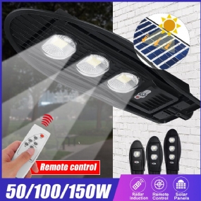 50/100/150w Led Solar Motion Vonkajšie Pouličné Nástenné Indukčné Svietidlo Svetlo Záhradné