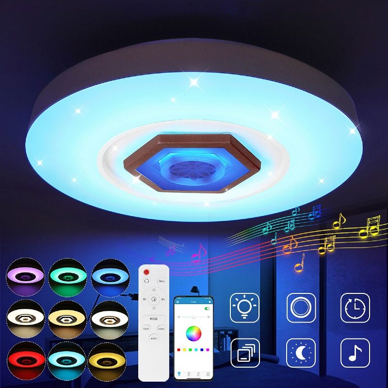 50 cm 220 V Led Rgb Hudobné Stropné Svetlo Inteligentná Stropná Lampa Bluetooth App/diaľkové Ovládanie