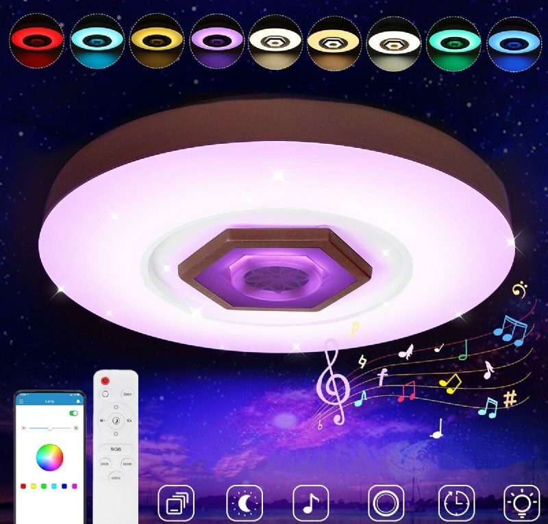 50 cm 220 V Led Rgb Hudobné Stropné Svetlo Inteligentná Stropná Lampa Bluetooth App/diaľkové Ovládanie