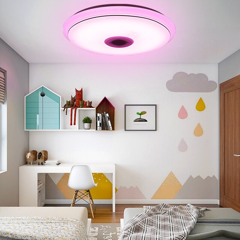 50 cm Ac85-265v Led Rgb Hudobná Stropná Lampa App + Diaľkové Ovládanie Inteligentné Stropné Svetlo Funguje S Google Home Alexa