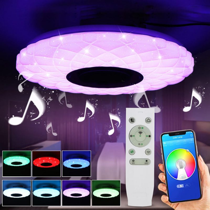 50w Stmievateľné Led Zapustené Stropné Svetlo Bluetooth Reproduktorová Lampa S Diaľkovým Ovládačom