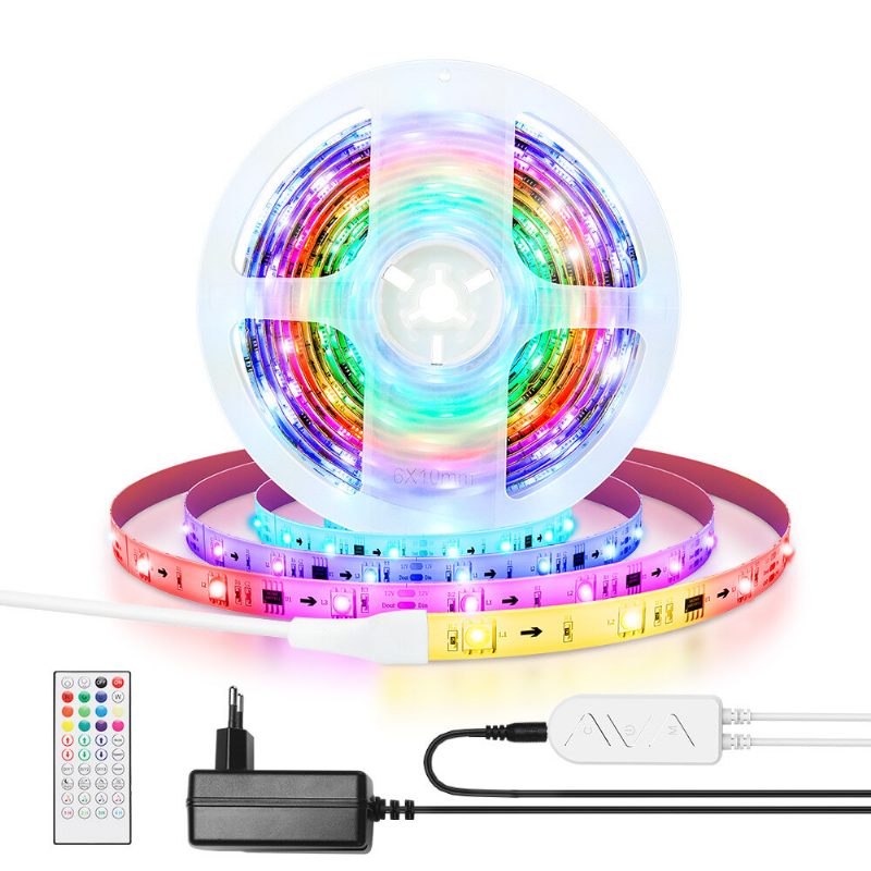 5m/10m Vstavaný Ic Smart Wi-fi Rgb Magický Led Pásik Svetlo+40kľúčové Ir Diaľkové Ovládanie Spolupráca S Alexa Google Assistant Vianočné Ozdoby Výpredaj Osvetlenie