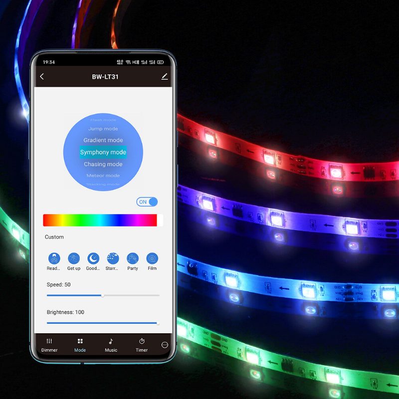 5m/10m Vstavaný Ic Smart Wi-fi Rgb Magický Led Pásik Svetlo+40kľúčové Ir Diaľkové Ovládanie Spolupráca S Alexa Google Assistant Vianočné Ozdoby Výpredaj Osvetlenie