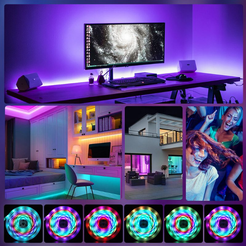 5m/10m Vstavaný Ic Smart Wi-fi Rgb Magický Led Pásik Svetlo+40kľúčové Ir Diaľkové Ovládanie Spolupráca S Alexa Google Assistant Vianočné Ozdoby Výpredaj Osvetlenie