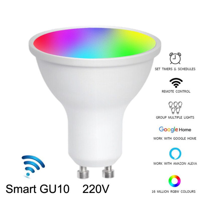5w Gu10 Rgb Wifi Smart Bulb Ovládanie App Hlasové Funguje S Google Assistant Alexa