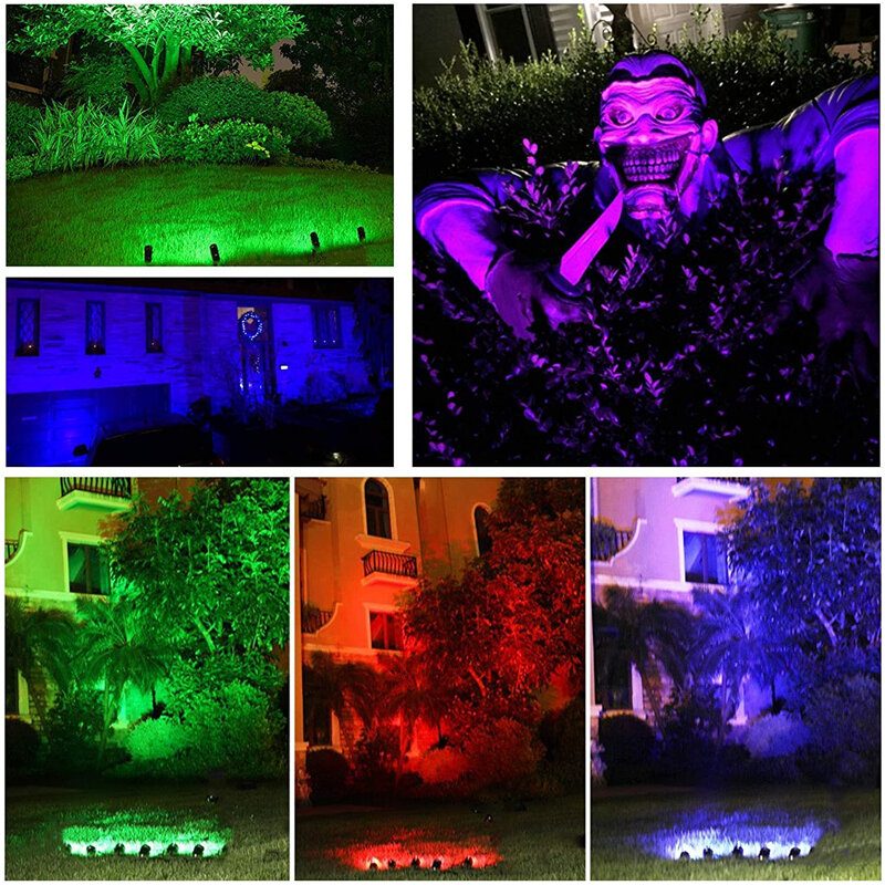 6 Ks Rgb Led Záhradné Bodové Svetlá Vonkajšie Reflektory Landscape Lamp Remote