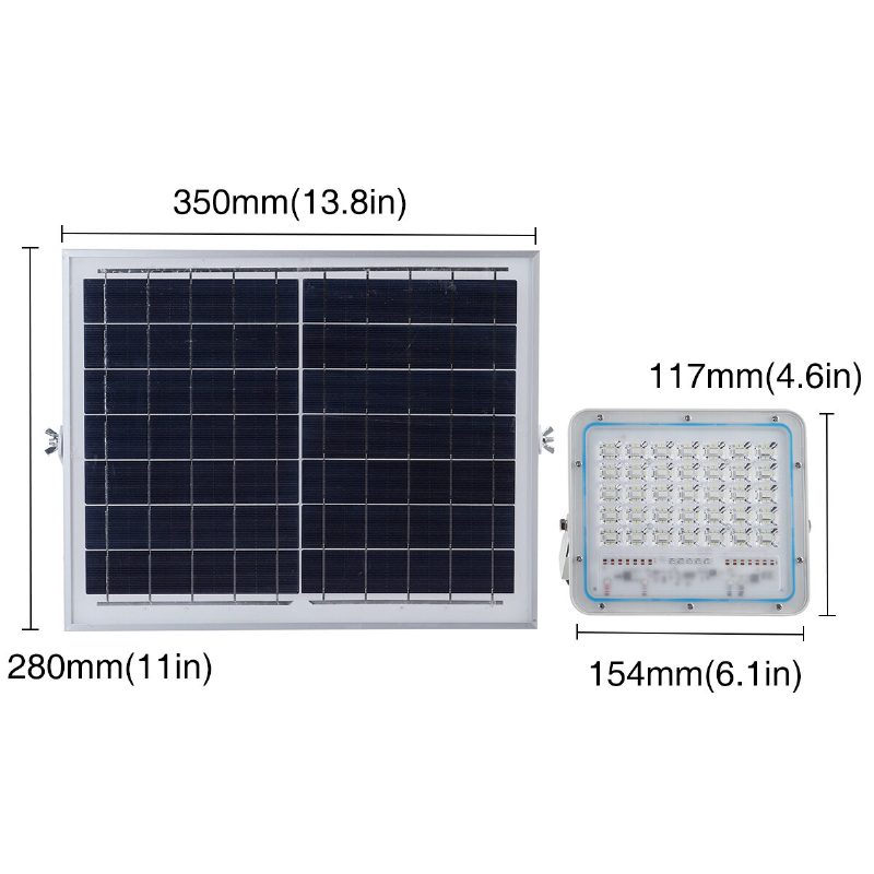 60w 70led 2000lm Solárne Napájané Svetlo Na Diaľkové Ovládanie Svetelný Senzor Časovanie Vonkajšie Vodotesné Ip65