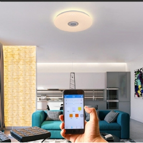 60w Inteligentné Stropné Led Svetlo Rgb Bluetooth Hudobný Reproduktor Stmievateľná Lampa App Remote
