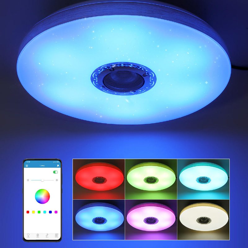 60w Stmievateľné Led Rgbw Bluetooth Hudobný Reproduktor Stropné Svetlo App Vzdialená Spálňa