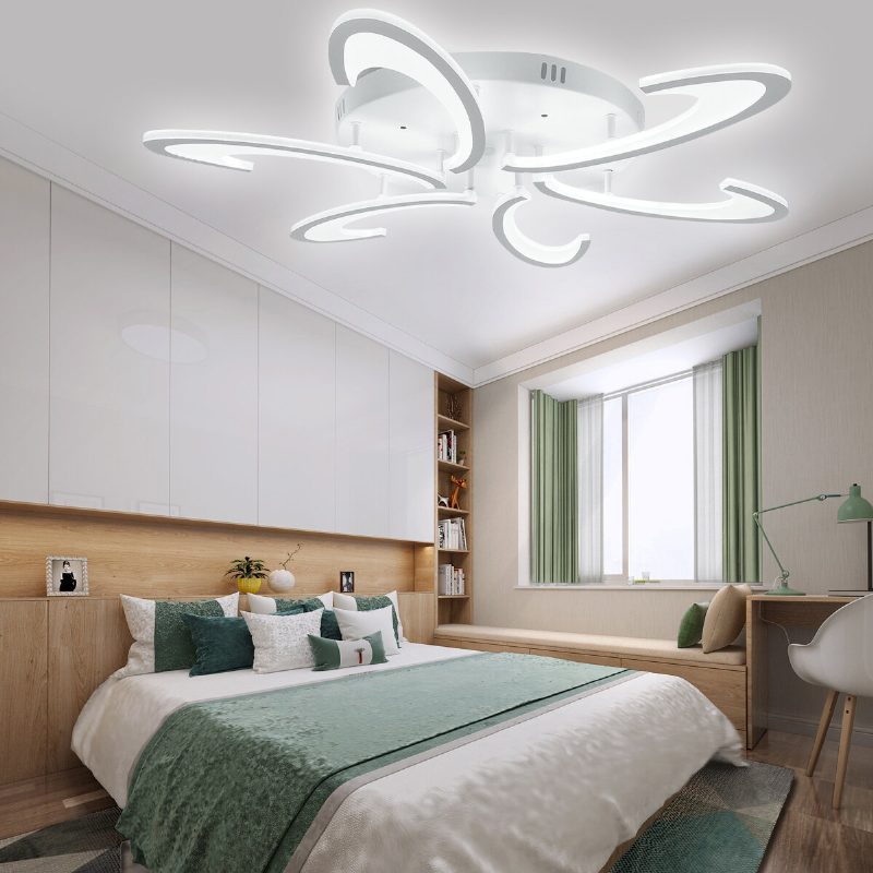 6hlavé Moderné Led Akrylátové Stropné Svietidlo Lustre S Osvetlením Spálňa+diaľkové Ovládanie