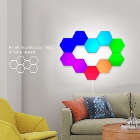 6ks/10ks Rgb Farebné Honeycomb Light Touch Šesťhranné Nástenné Svetlo Quantum Spálňa Obývacia Izba Nočná Lampa