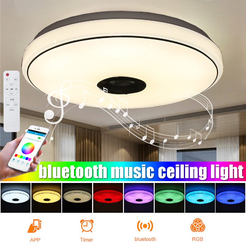 Ac110-240v/185-240v 32w Inteligentné Bluetooth Hudobné Led Stropné Svietidlo Rgbwwcw Moderné Interiérové S Okrúhlou Spálňou