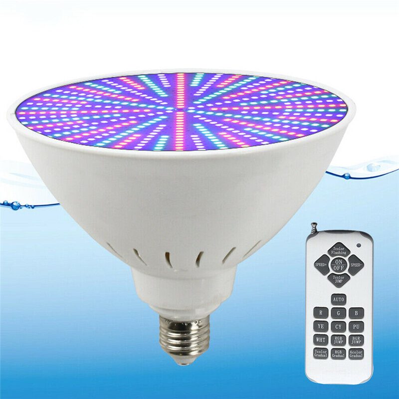 Ac12v/120v E27 25w 252led Rgb Podvodný Bazén Zmena Farby Svetla Par38 Lampa + 18 Kľúčový Diaľkový Ovládač