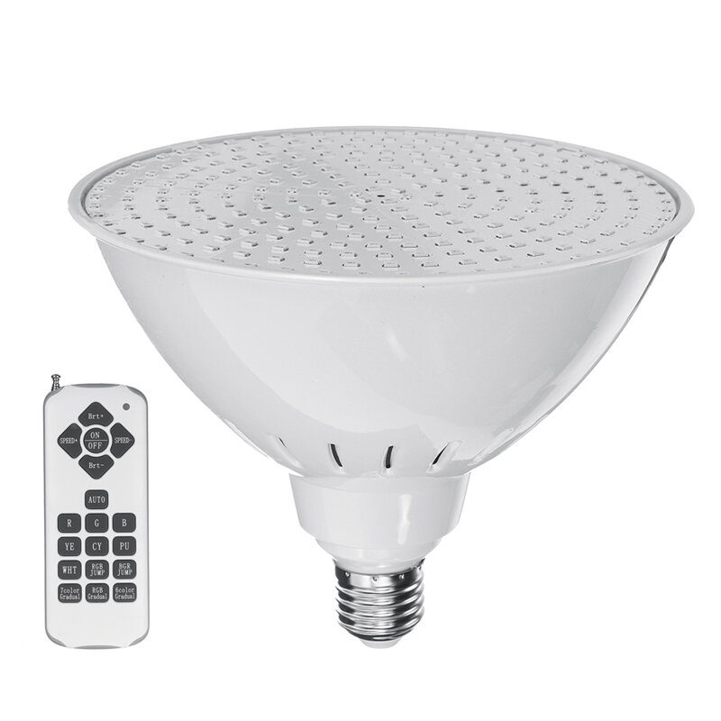 Ac12v/120v E27 25w 252led Rgb Podvodný Bazén Zmena Farby Svetla Par38 Lampa + 18 Kľúčový Diaľkový Ovládač