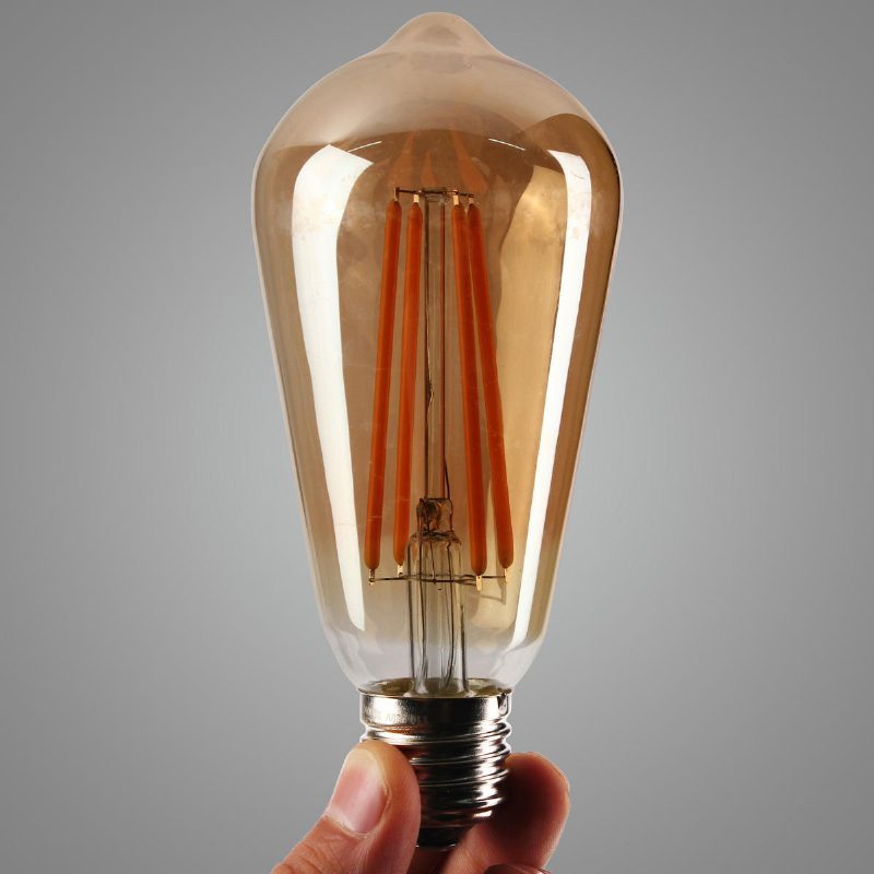 Ac85-265v E27 St64 4w Teplá Biela Retro Starožitná Cob Edison Led Žiarovka Pre Domácu Výzdobu Obývacej Izby